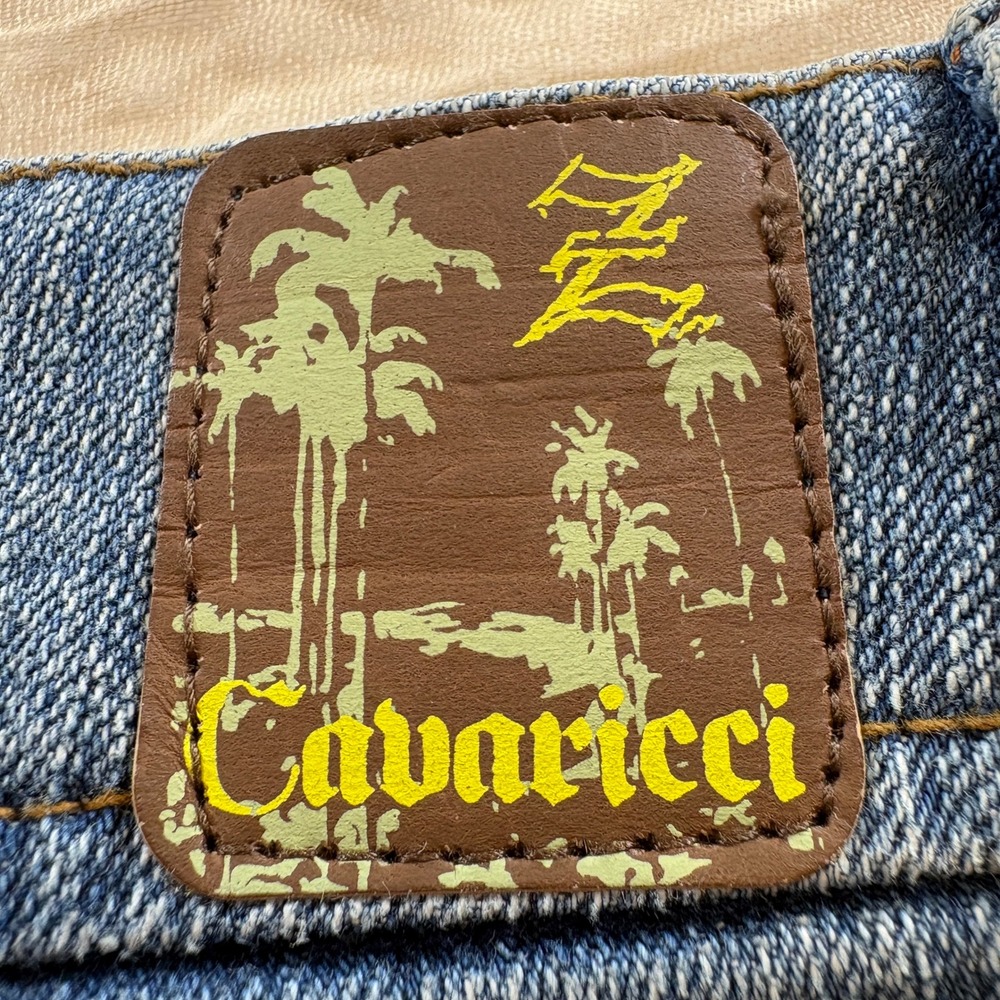 Z Cavaricci Juniors Y2K Mid Rise Straight Leg Med Wash Jeweled Jeans Sz 11 - Picture 11 of 11